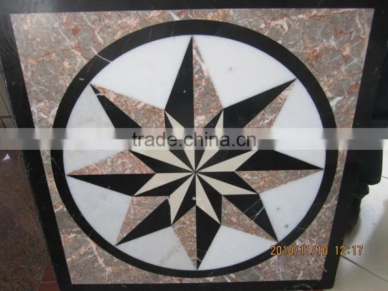 hot design flower pattern marble waterjet medallion