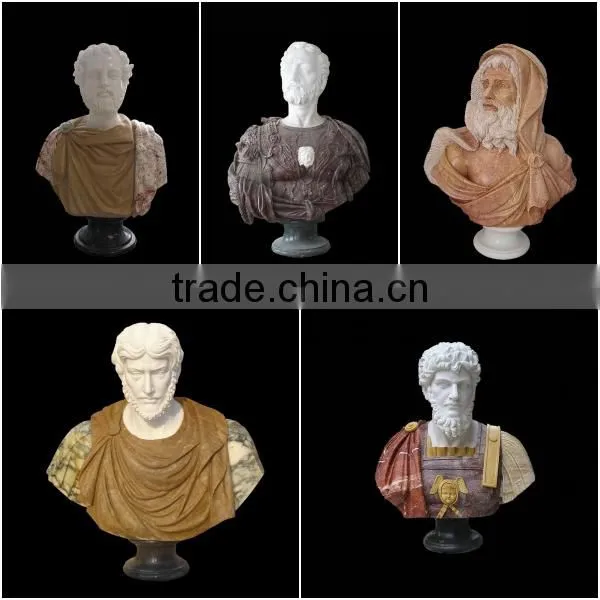 Hand Carved Marble Man Bust Statue for Sale