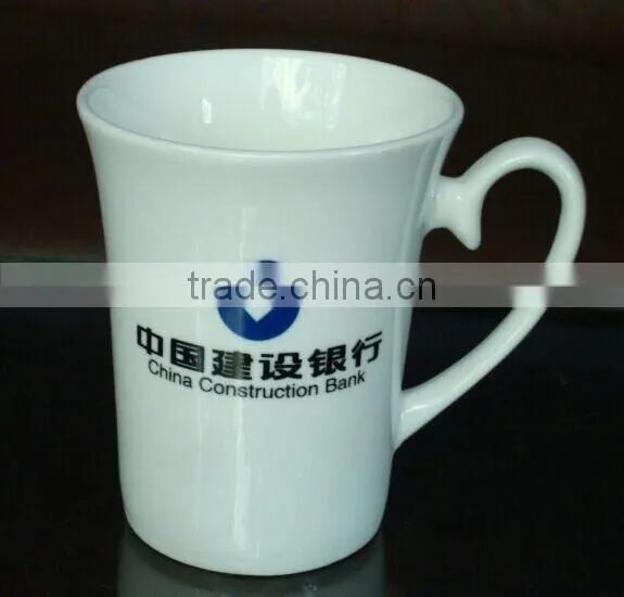 240ml porcelain coffee cup with handle printed coffee cup