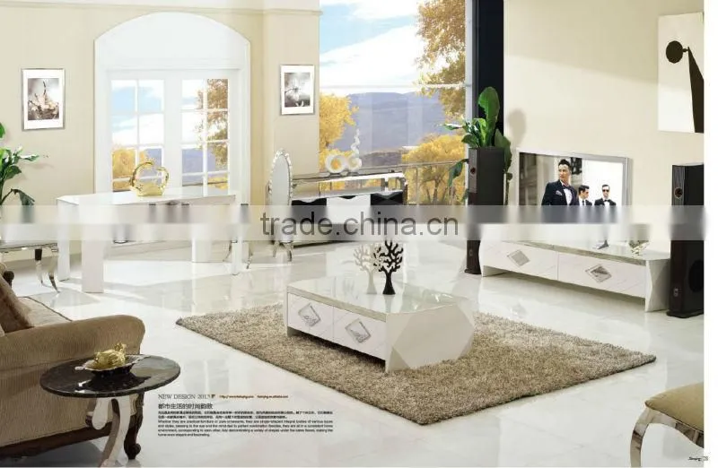 C332 living room furniture glass top wood coffee table