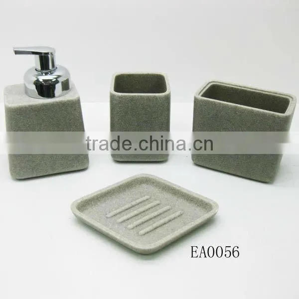 EA01212 hotel yellow resin bathroom accessories China supplier