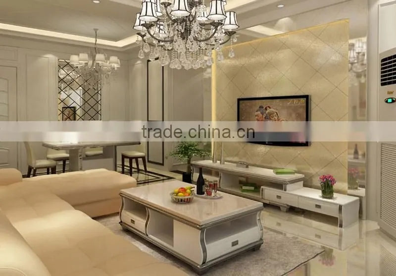 hot selling royal luxury high gloss stainless steel TV stand/cabinet design E1073