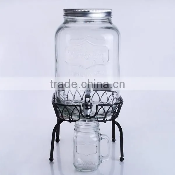 2015 FDA yorkshire glass 7.5l huge beverage dispenser , glass jar