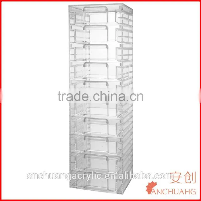 Clear Acrylic Organizer Tower with 10 Removable Drawers 10 Drawer