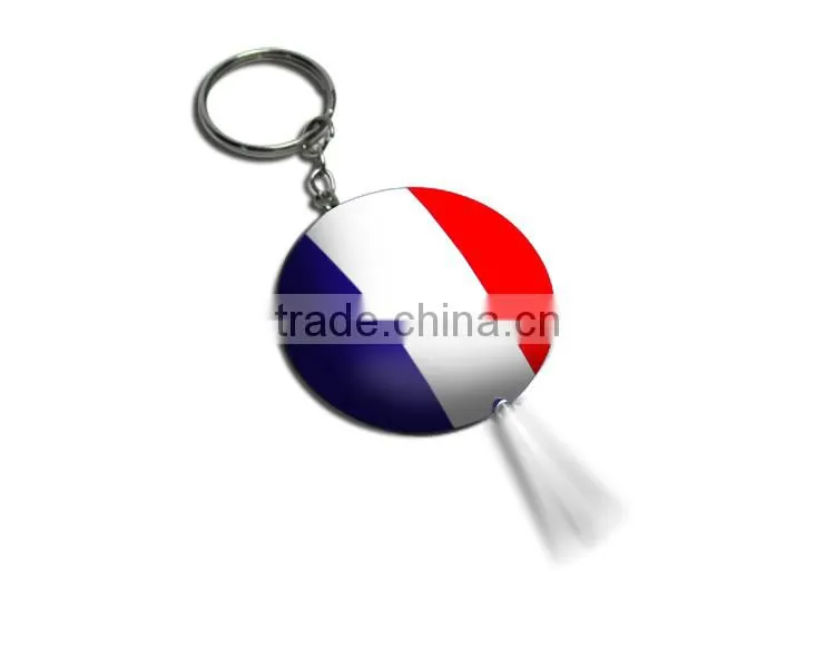 Souvenir enamel colored French country flag keychain