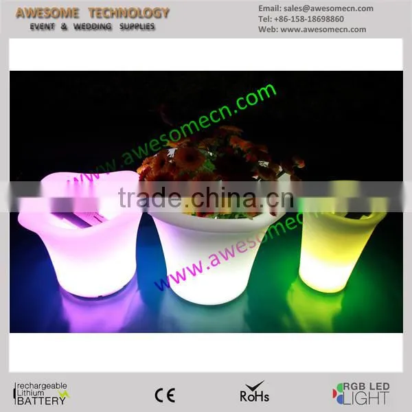 battery powered bar use led ice bucket / plastic ice bucket