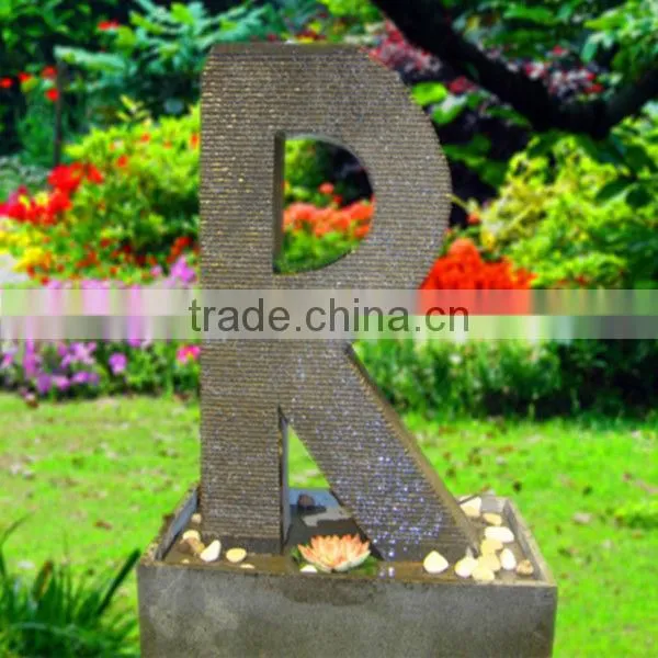 A-Z letters stone garden fountain