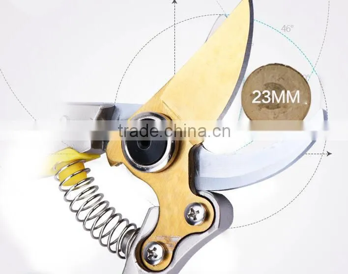 hot sale garden Ratchet Pruner with gold yellow coating