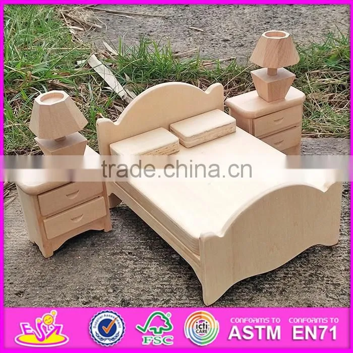 2017 Best kids doll furniture toys wooden coloring toy for sale W03A085-S