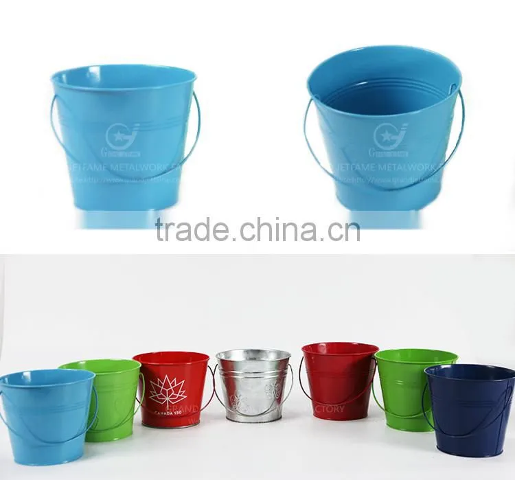 garden unique powder coated metal colorful flower pots colorful plant pots
