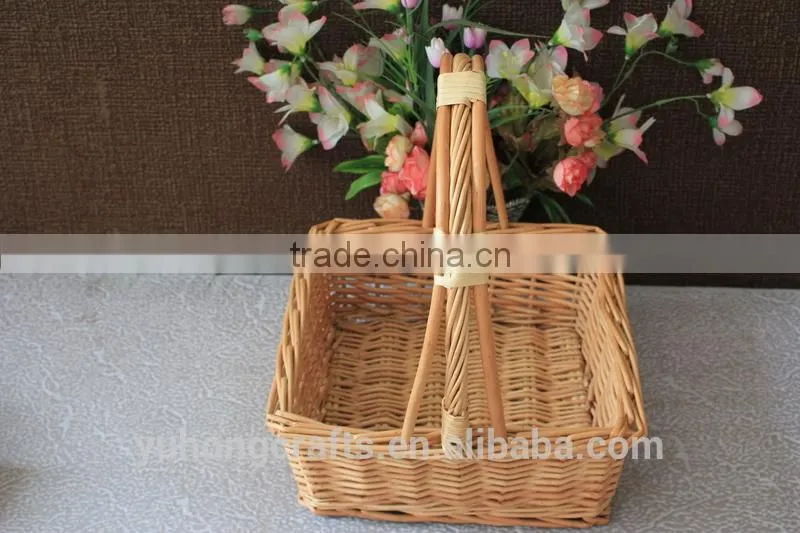 Storage Willow Basket With Handles Convenient For Picnic