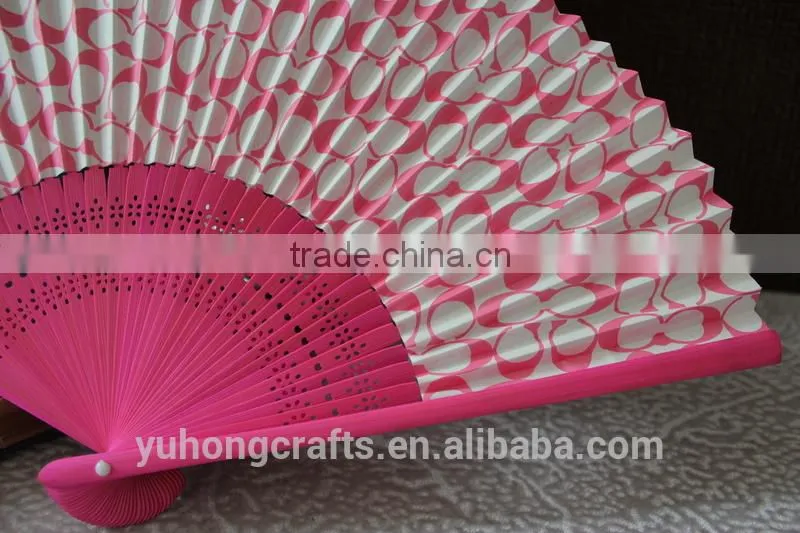 Both sides printing bamboo paper fan in Japanese style