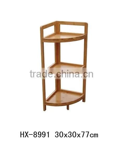 Cheap 3- Tier Bamboo Bathroom Corner Shelf