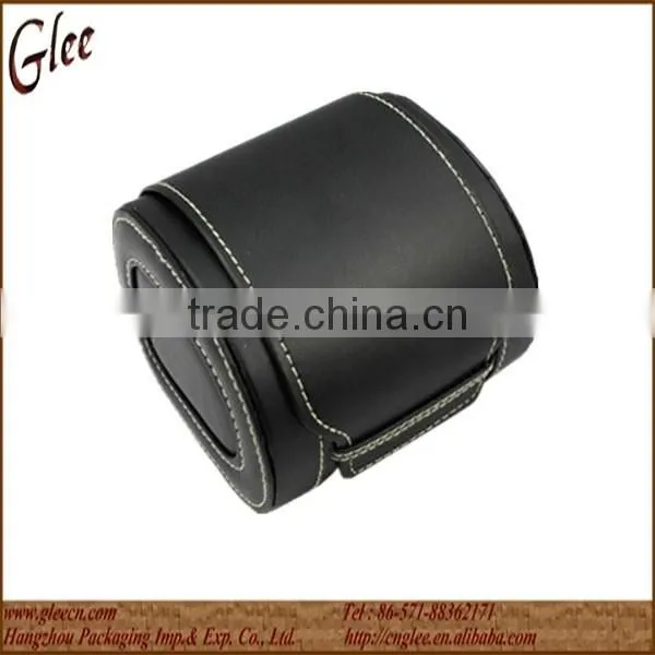 Round leatherette wrist watch box for ladies