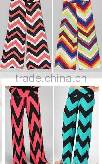 plus size adult/child wide legs yoga long pants, wholesale kids palazzo pants , unique print palazzo pants