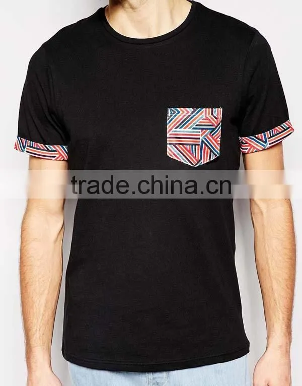 Custom High Quality Mens Printed Pocket T shirt
