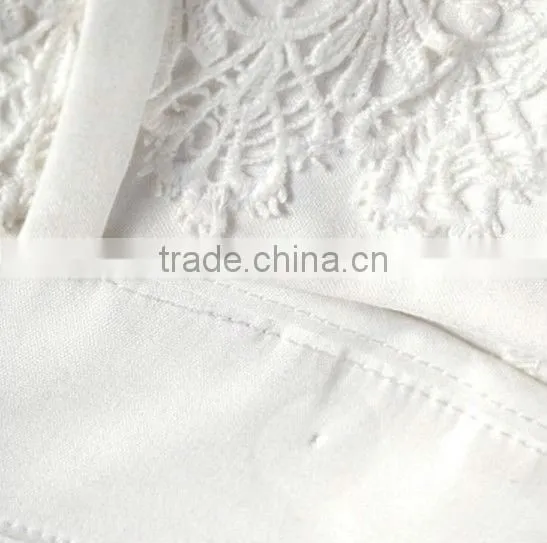 fancy/fashionable embroidered waist pants women in white color