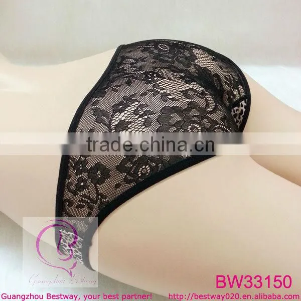 Back see through floral lace underwear for women