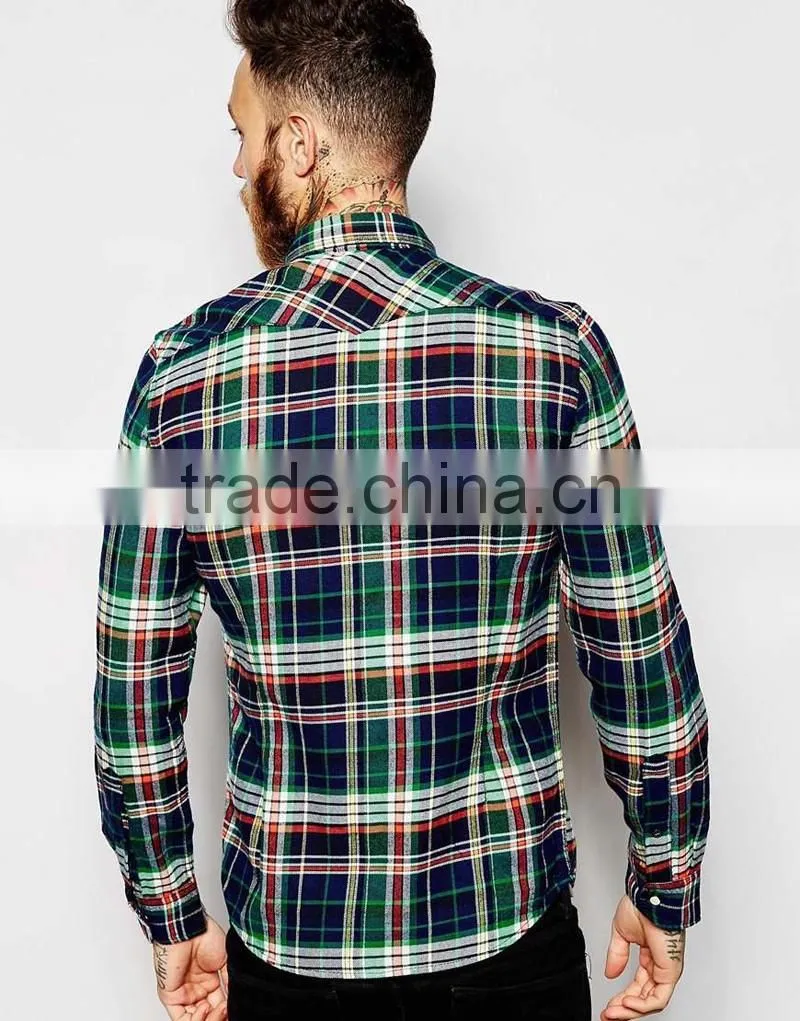 chinese manufacture mens stylish check shirt bulk sale