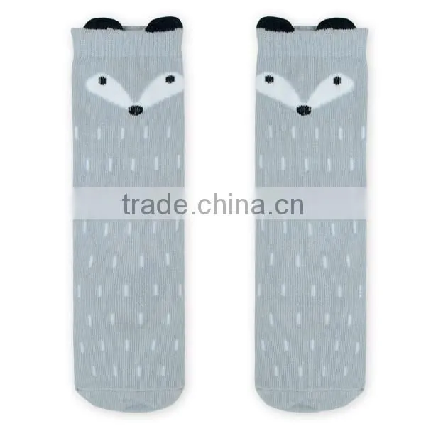 Gray Fox Socks Knitting Cotton Warm Winter Kids Sassy Leg Warmers Wholesale
