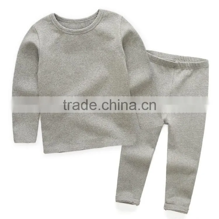 factory made in china kids sleeping wear/custom solid color child high collar render garment