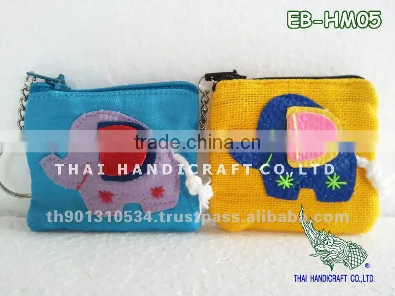 Thai Handmade Key Bunch Elephant Mini Coin Bag