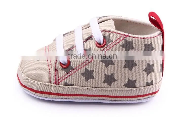 Star printed cotton baby boy's sneaker soft bottom