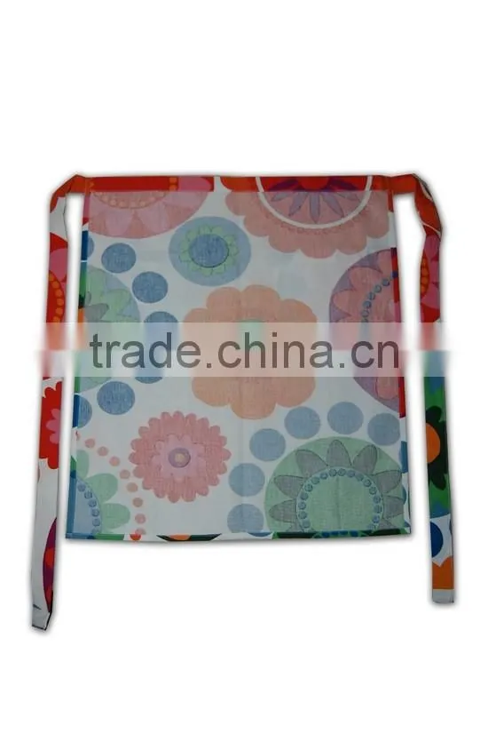 Wholesale Promotional Factory Price customized Polyester Mixed waist half aprons for women