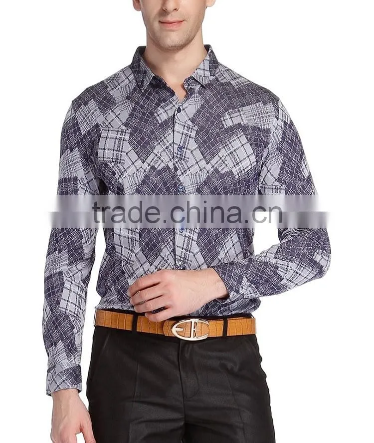 Custom design pattern men shirt popular garment factories in china