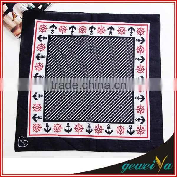2014 Fashion Anchor Printing Men Cotton Handkerchiefs