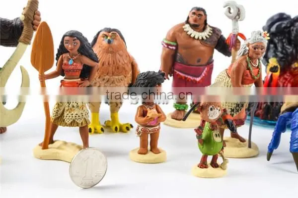 Newest Disny movie Moana action figures set of 10pcs, PVC Mini figure Moana figures
