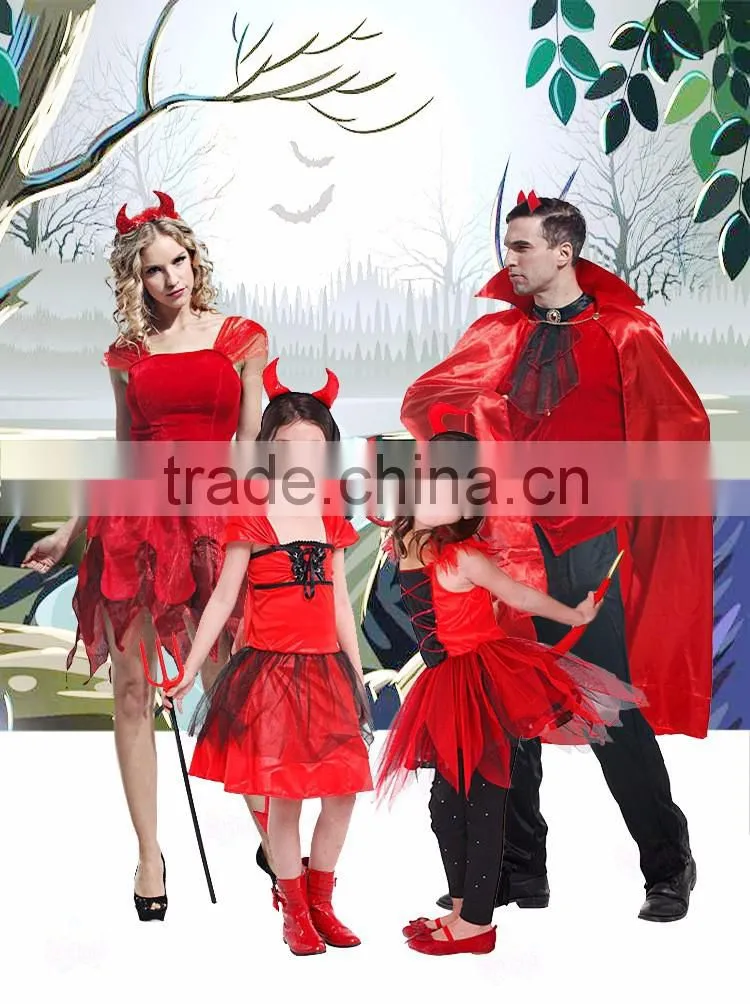 New fashion fancy red color party halloween costumes with horns