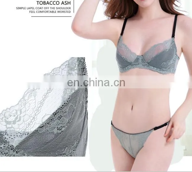 Lace bra & brief sets push up bra set for women underwear set brassiere transparent bralette