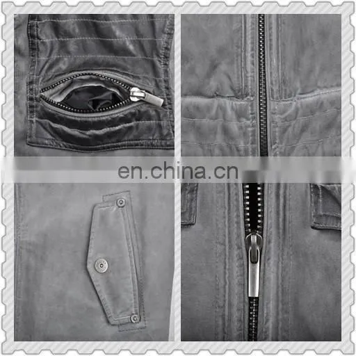2015 Latest Fashion Men Hooded Leather Motorcycle Jacket