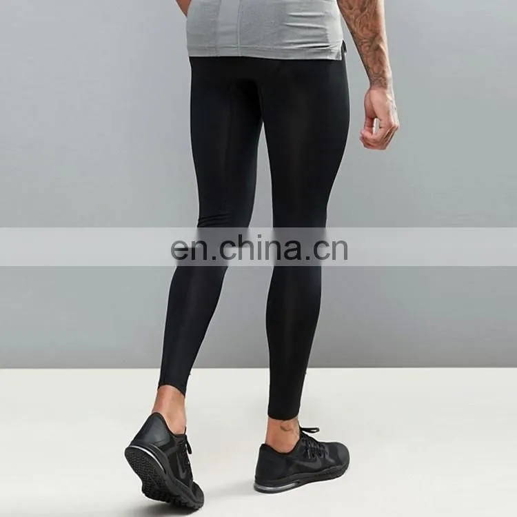 mens black trainning spandex tight legging