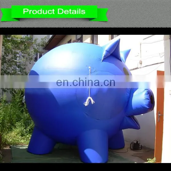High quality Giant inflatable Blue pig model for outdoor promotion