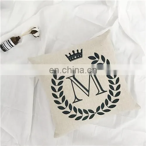 The letter Cotton Linen Plain Custom Printing Cushion covers