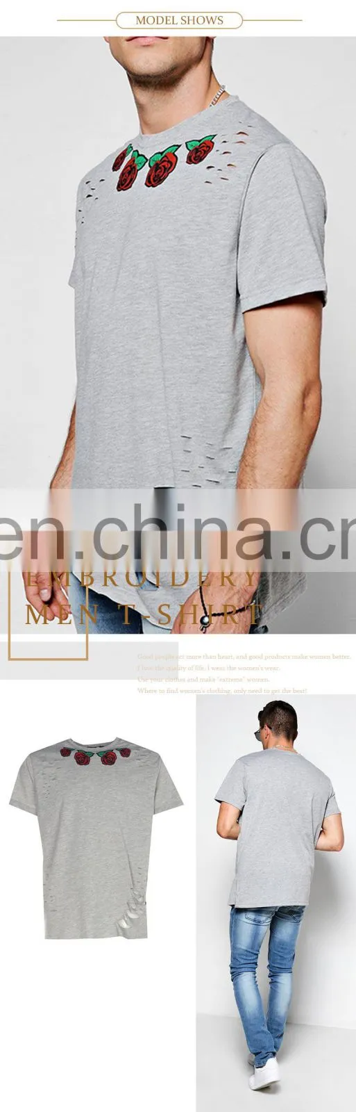 Wholesale Custom 2017 New Fashion Clothes summer short sleeve mens embroidery t shirt