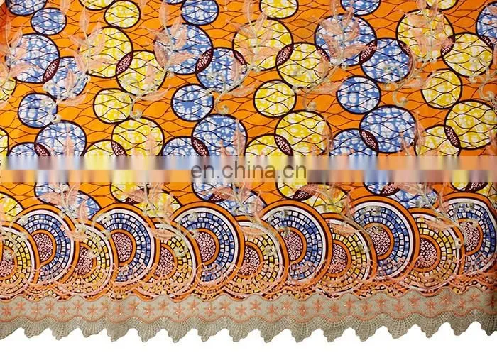 2016 Hot selling African 6 yards colorful wax printed guipure lace fabric for party