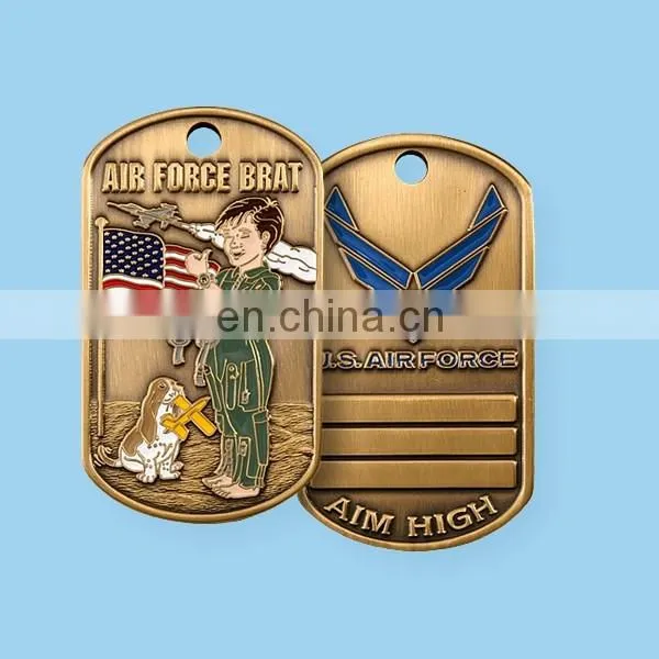 Custom 3D metal dog ID tag with embossed logo