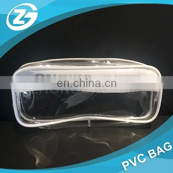 Wholesale Toilet Towel Packaging Custom Clear Plastic PVC Travel Cosmetic Bag with Zipper