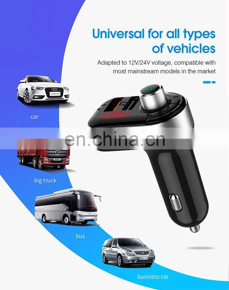 Feixin 2021 New Product Car Charge Cigarette Lighter C7 Wireless Charging 15W Can Charge Through The Phone Case Drop Shipping