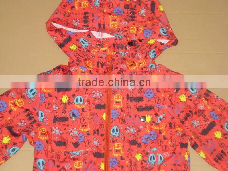 Girls spring jackets raincoat overall prints