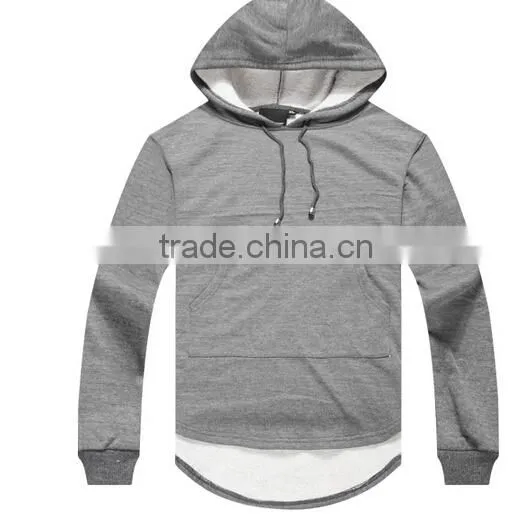Fashion hoodies/Long length hoodies/cotton hoodie in grey color/100% cotton hoodie in fleece