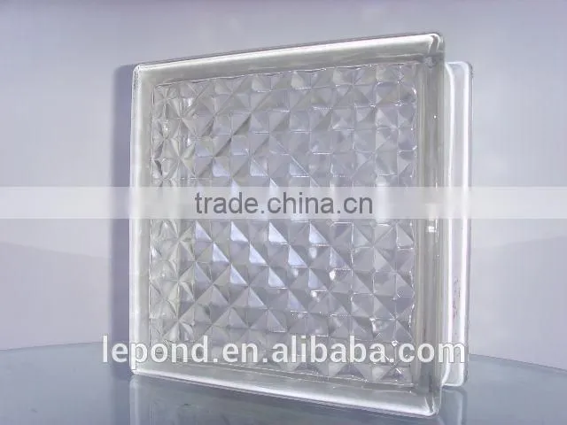 colored glass brick/ glass block for curtain wall / lightweighe building material