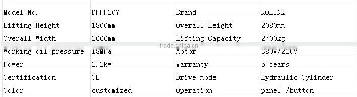 high quality commercial 4 column parking machines