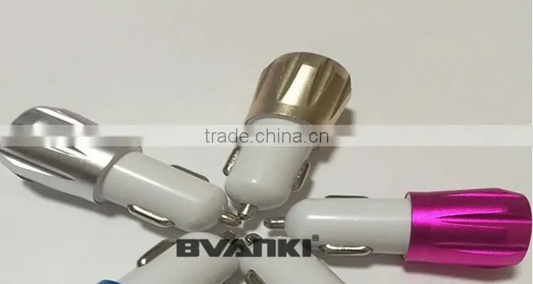 Promotional Wireless 5V 2.1A Mobile Aluminium Dual USB Car Charger for iPhone 6 | for Samsung Portable 12v Car Battery Charger