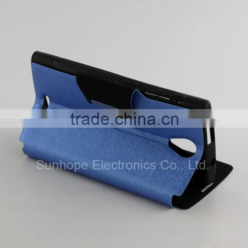 leather cases for Orange Nura 5.5 pu leather flip cover with stand