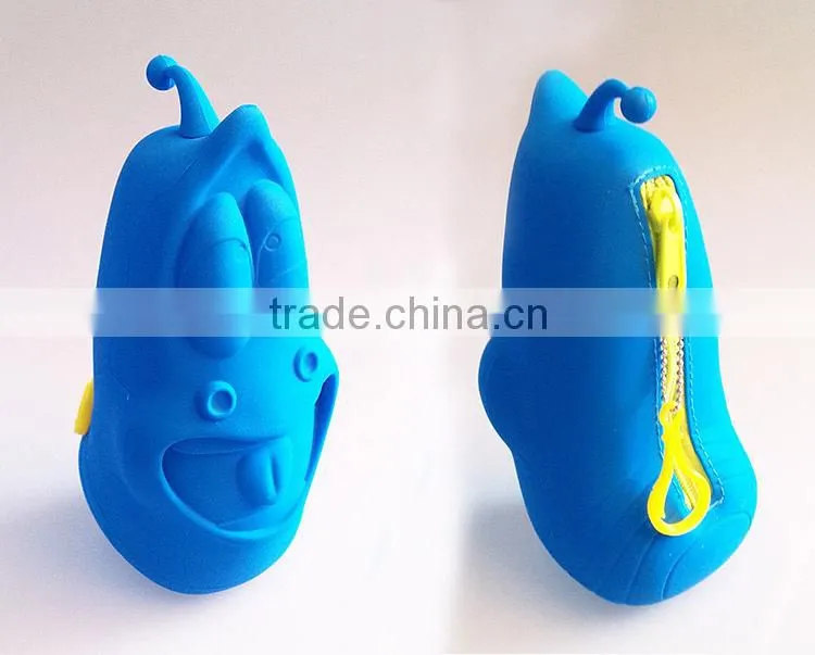 2015 Cartoon Silicone pencil pouches/cute pencil pouch