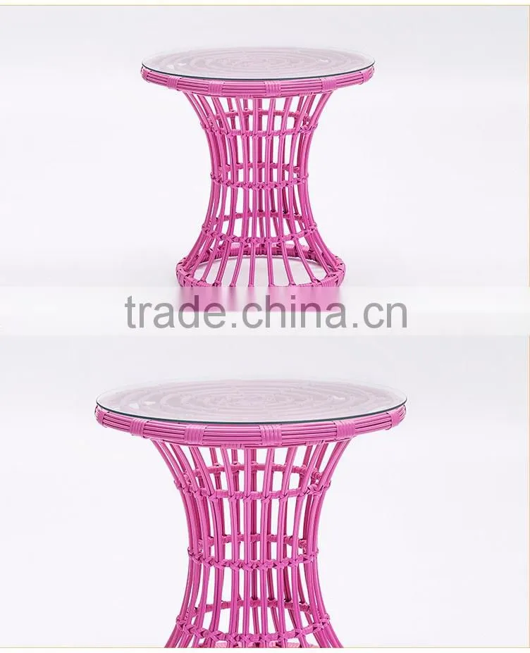 Modern Coffee Tables Rattan Patio 3PCS Garden Coffee Outdoor Dining Table And Chair Set